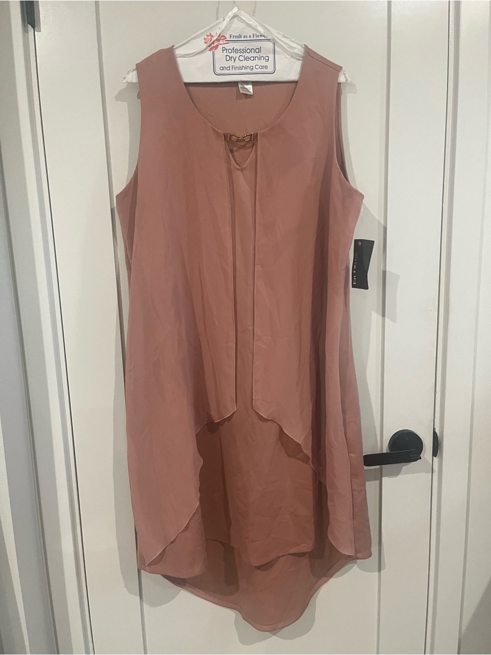 EN FOCUS Women’s pink sheer layered sleeveless dress